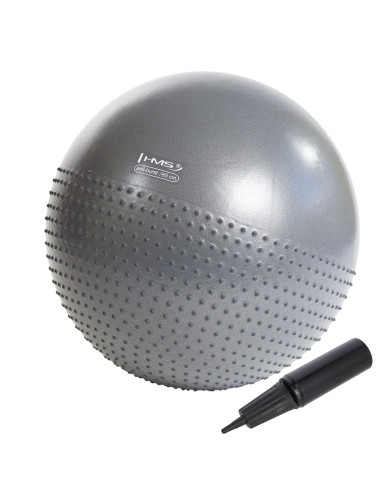65CM GRAY GYMNASTIKBALL MIT MASSAGENOPPEN HMS