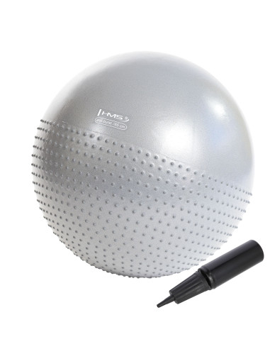 65CM LIGHT GRAY GYMNASTIKBALL MIT MASSAGENOPPEN HMS