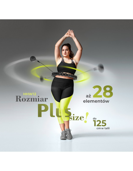 HHW12 HULA-HOOP-REIFEN PLUS SIZE BLACK MIT MASSAGENOPPEN UND ZÄHLER HMS + SLIMMING-GURT BR163 RED