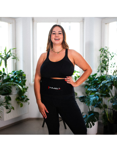 HHW12 HULA-HOOP-REIFEN PLUS SIZE BLACK MIT MASSAGENOPPEN UND ZÄHLER HMS + SLIMMING-GURT BR163 RED