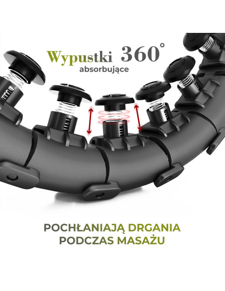 HHW12 HULA-HOOP-REIFEN PLUS SIZE BLACK MIT MASSAGENOPPEN UND ZÄHLER HMS + SLIMMING-GURT BR163 RED