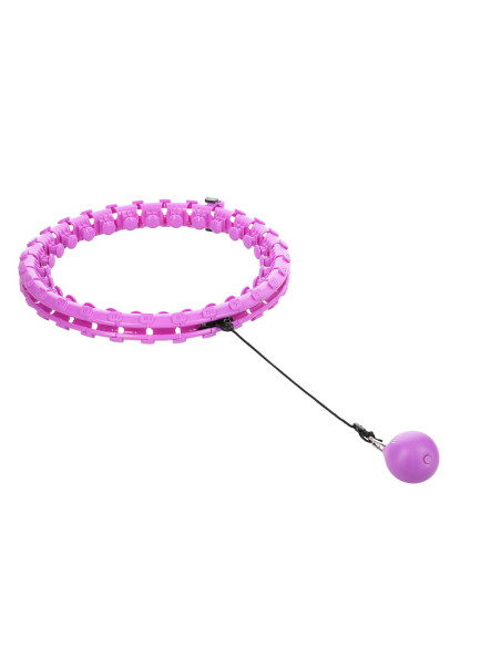 HHW12 HULA-HOOP-REIFEN PLUS SIZE VIOLET MIT MASSAGENOPPEN UND ZÄHLER HMS + SLIMMING-GURT BR163 BLACK