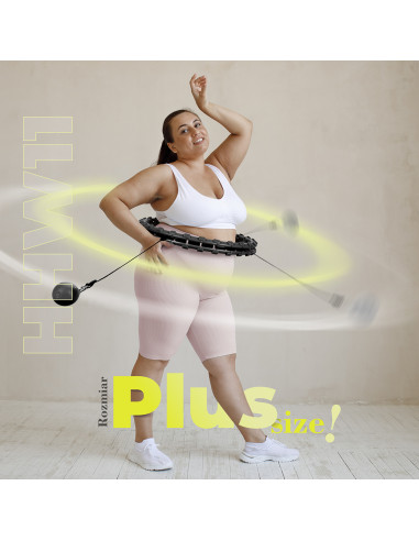 HULA-HOOP-REIFEN HHW11 BLACK MIT MASSAGENOPPEN UND SCHWERKRAFTBALL + BR163 BLACK PLUS SIZE HMS