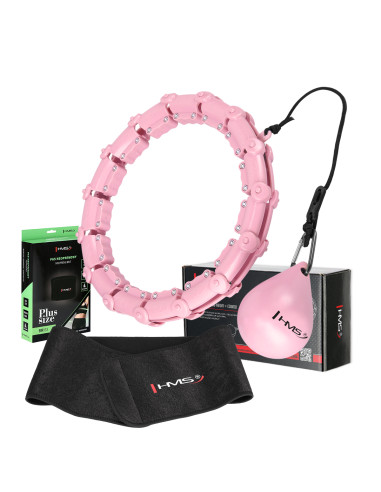 HULA-HOOP-REIFEN HHW11 LIGHT PINK MIT MASSAGENOPPEN UND SCHWERKRAFTBALL + BR163 BLACK PLUS SIZE HMS