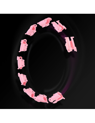 HULA-HOOP-REIFEN HHW11 LIGHT PINK MIT MASSAGENOPPEN UND SCHWERKRAFTBALL + BR163 BLACK PLUS SIZE HMS